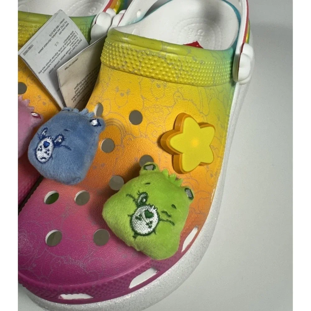 CROCS Care Bears Crush Clogs Light Up Rainbow Shoes Men's Sz‎ 5 *NEW* 210103-100